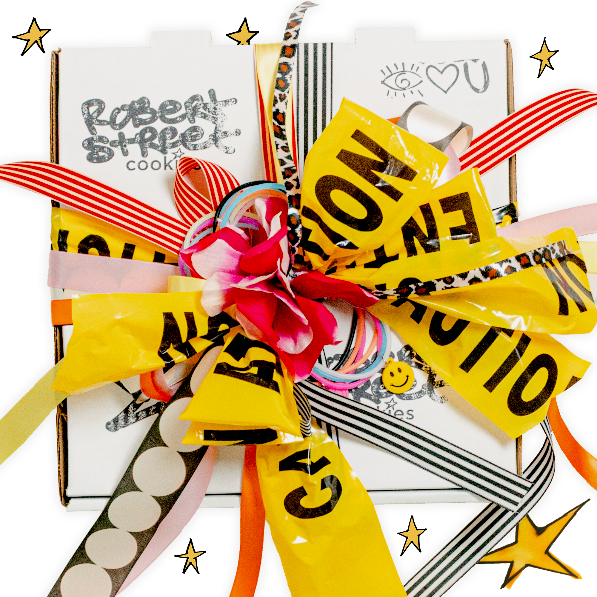 Gift wrapped box of cookies