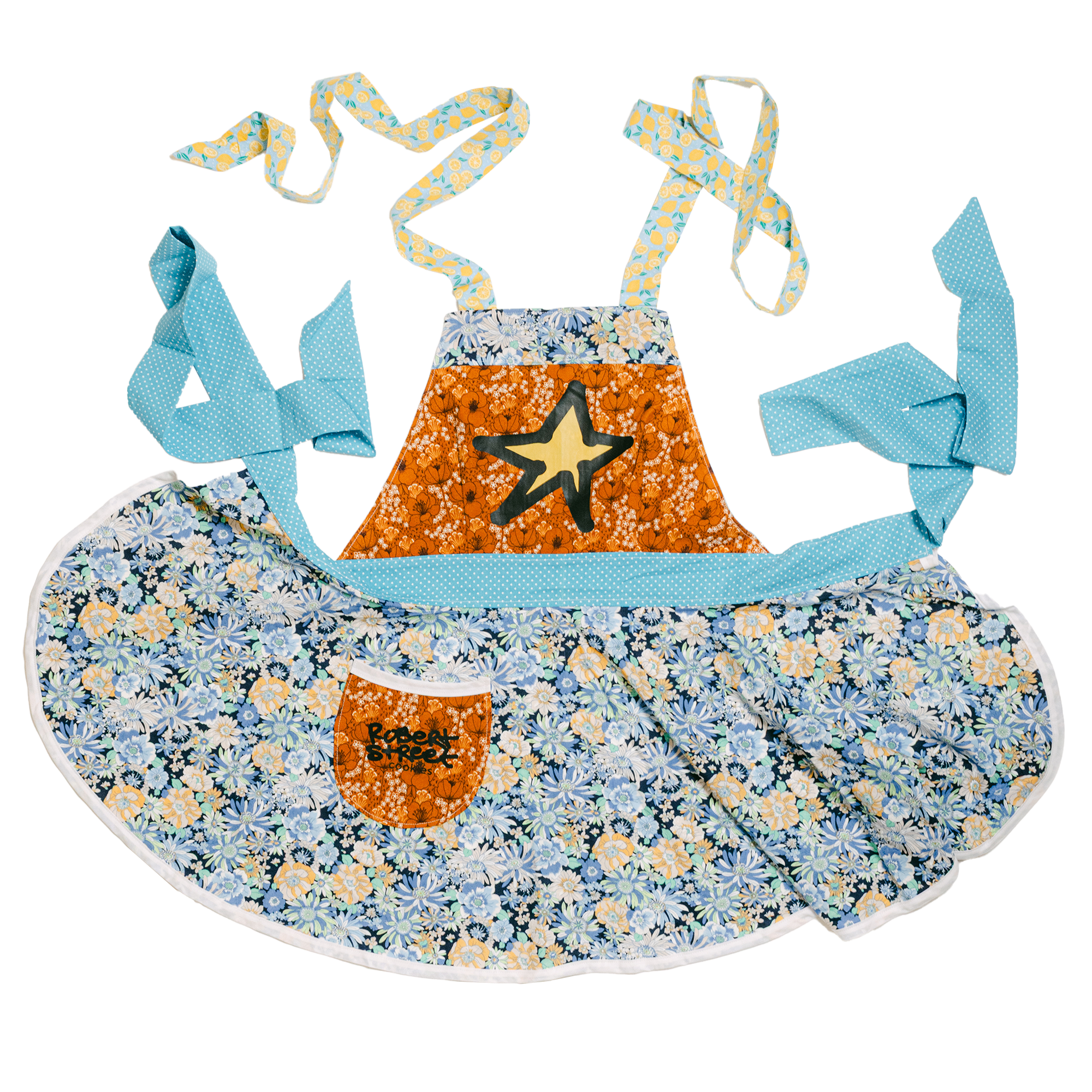 Orange and Blue Anemone Apron