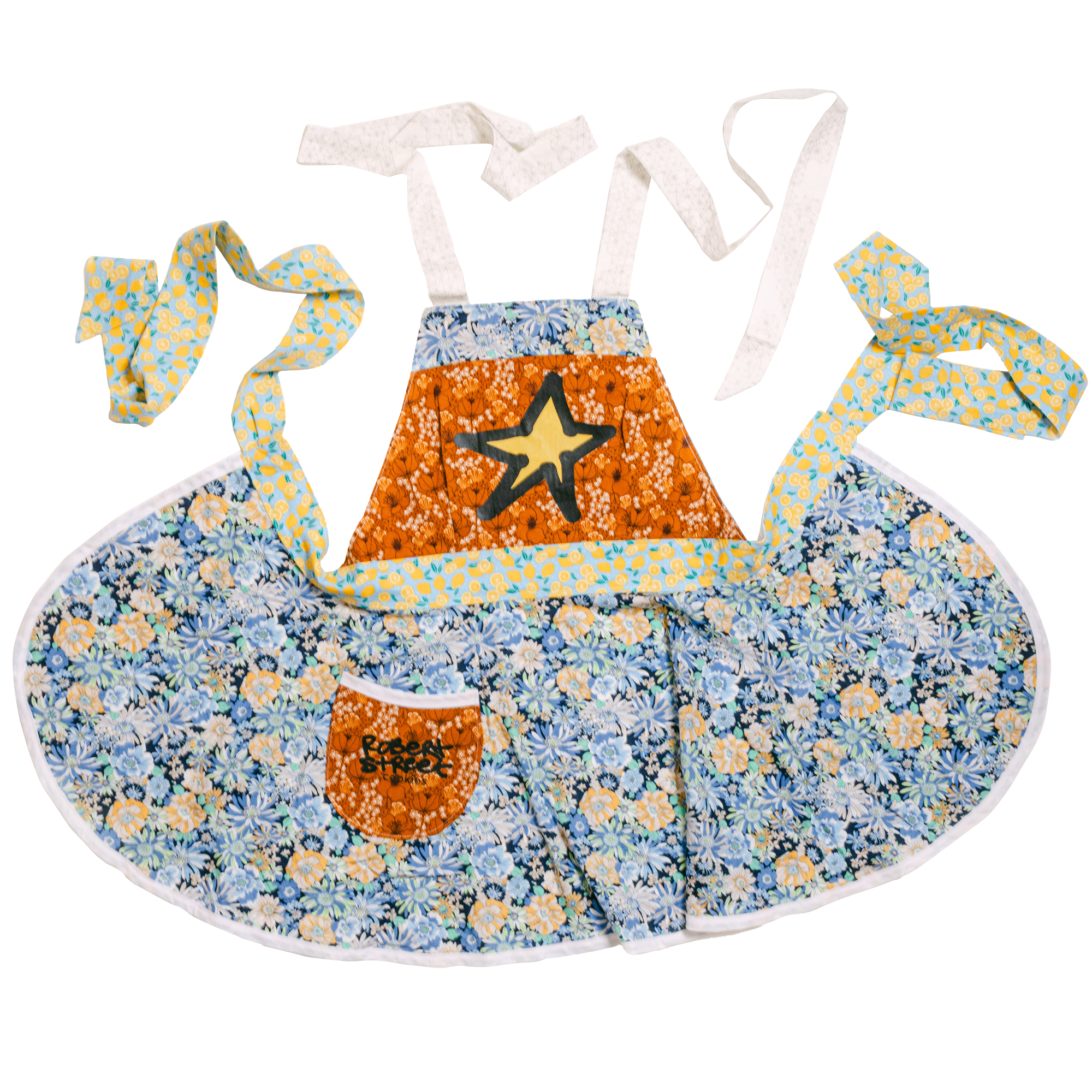 Orange and White Anemone Apron