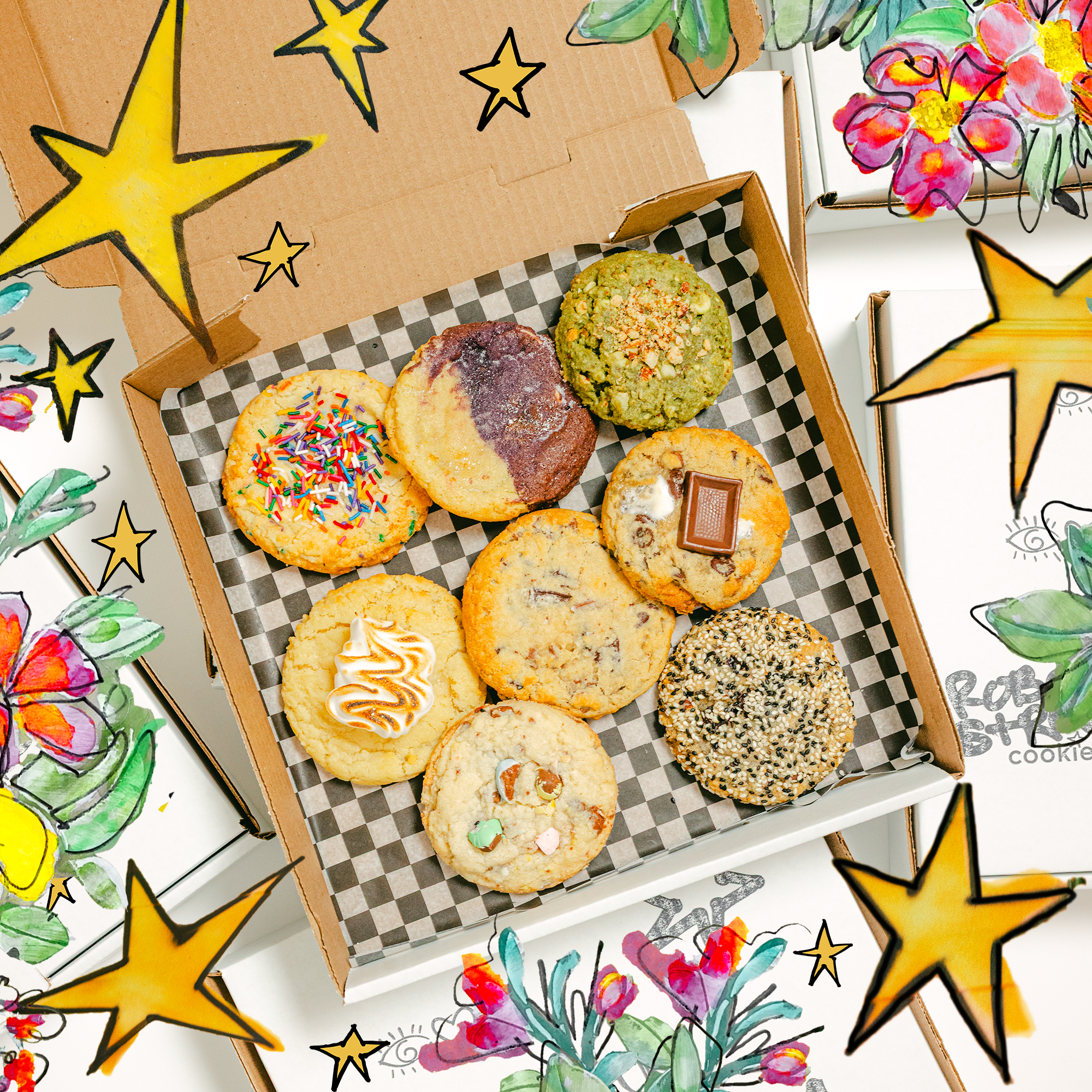 Box of 8 Robert Street Cookies flavours