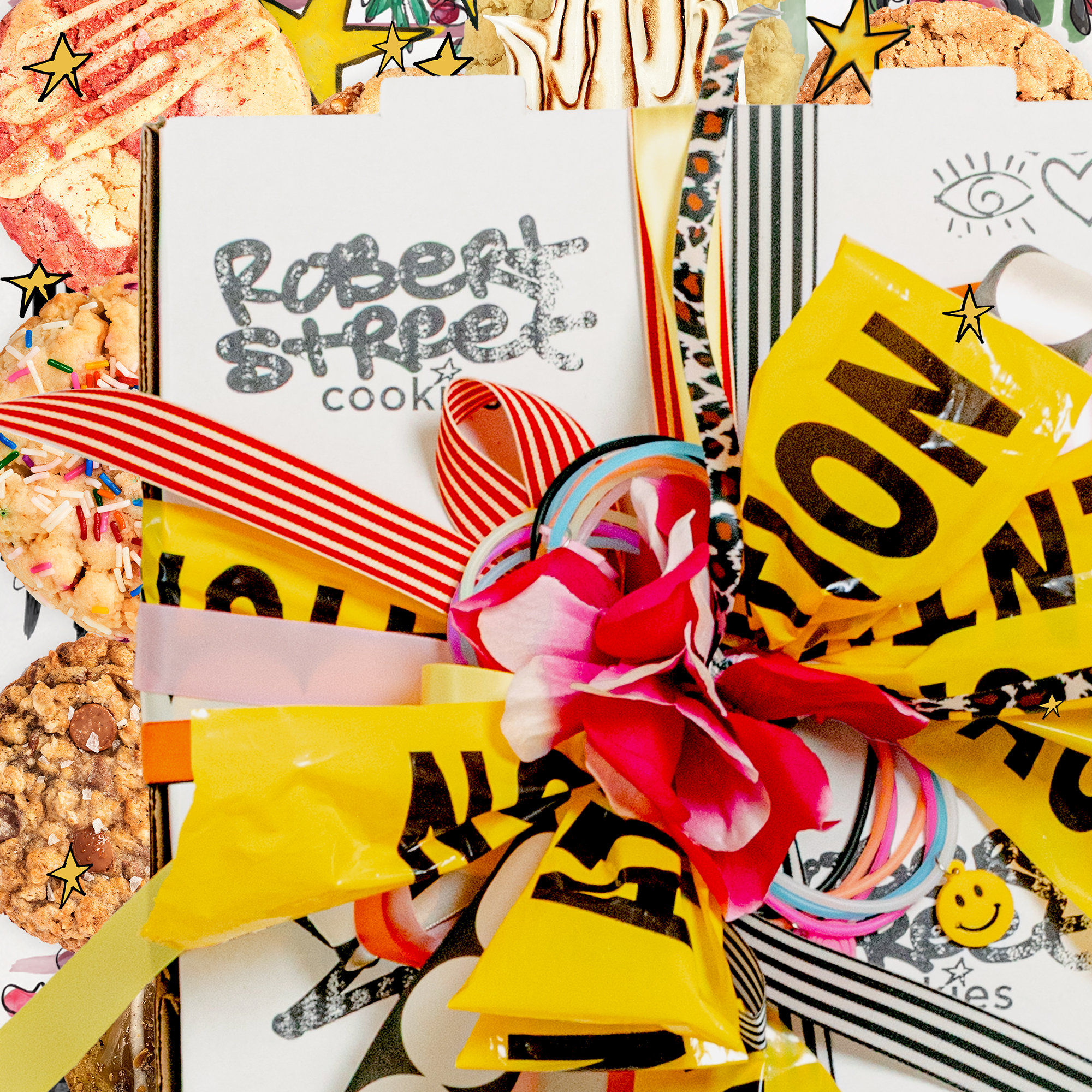 Gift wrapped box of cookies from Robert Street Cookies