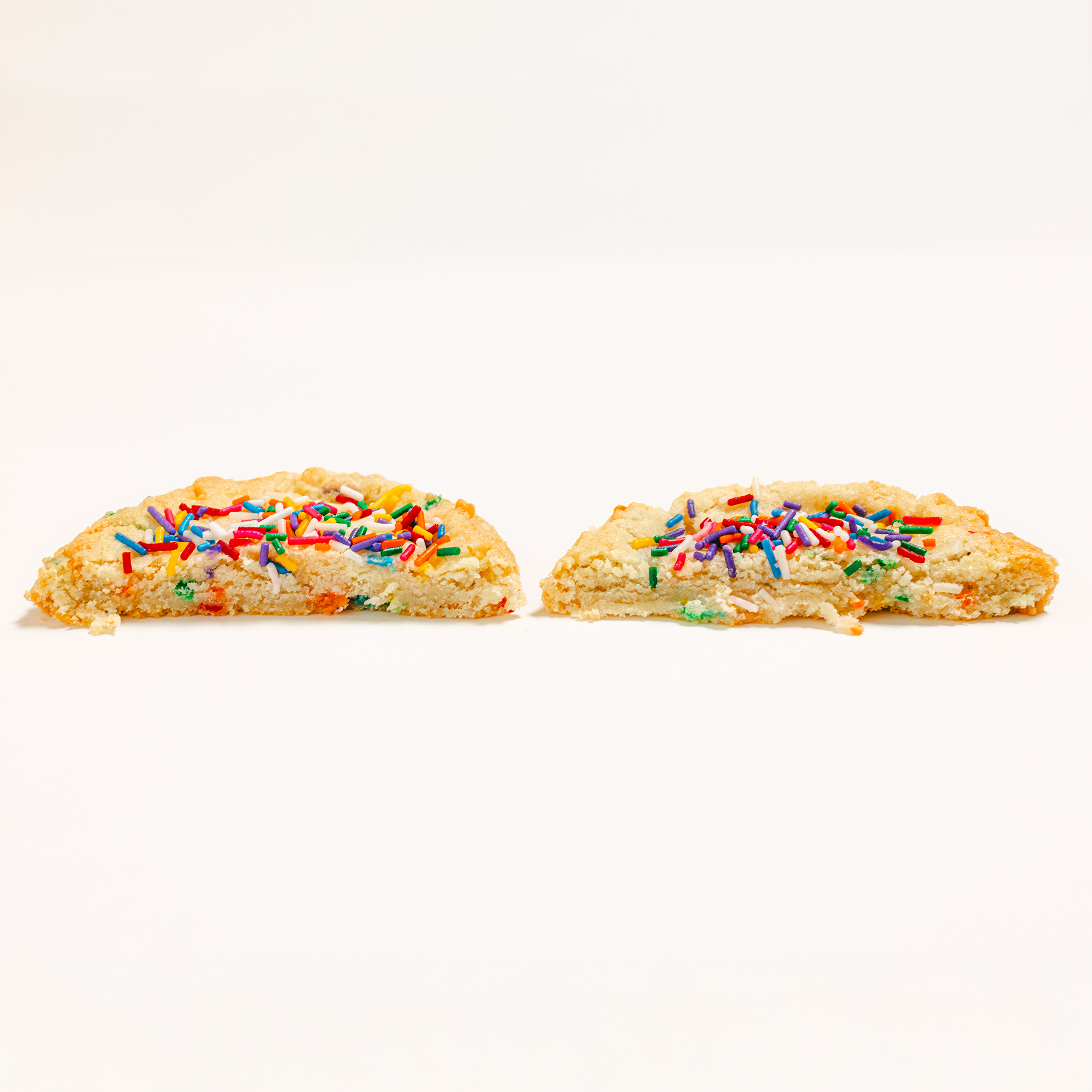 Robert Street Cookies Birthday Cake flavour cut in half