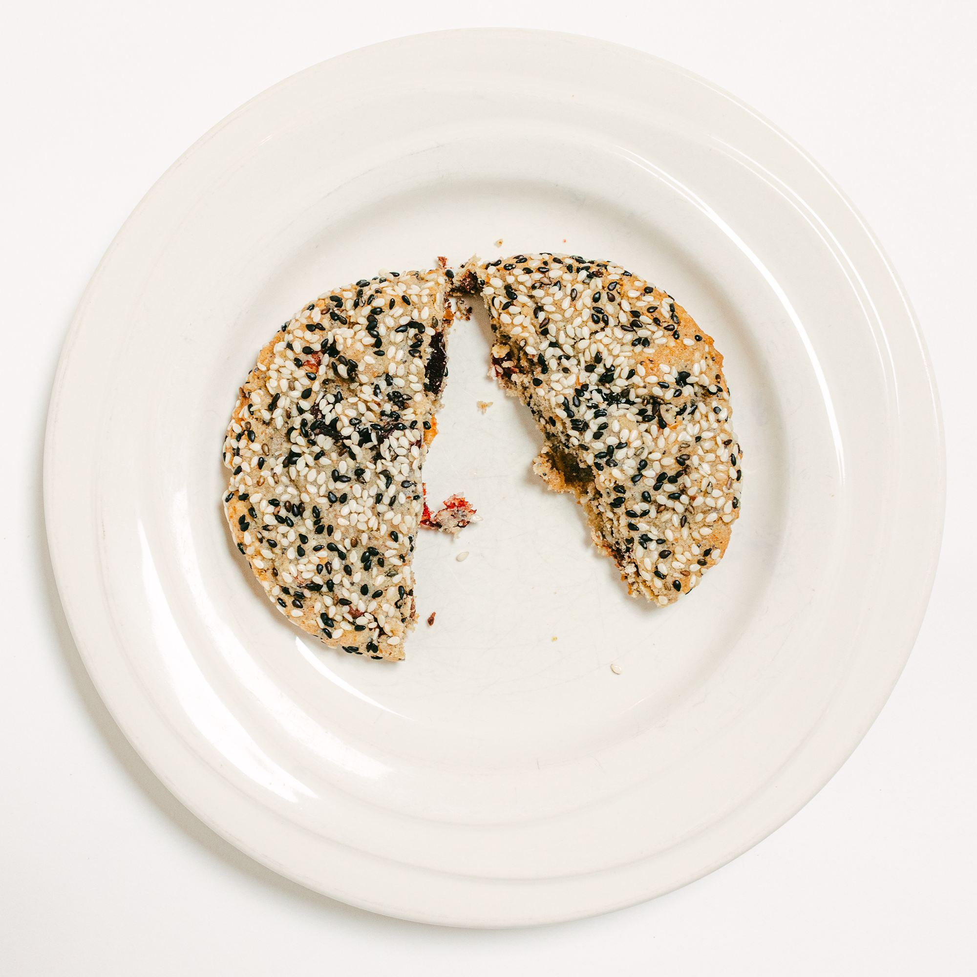 Robert Street Cookies Breakfast flavour cut in half on a plate