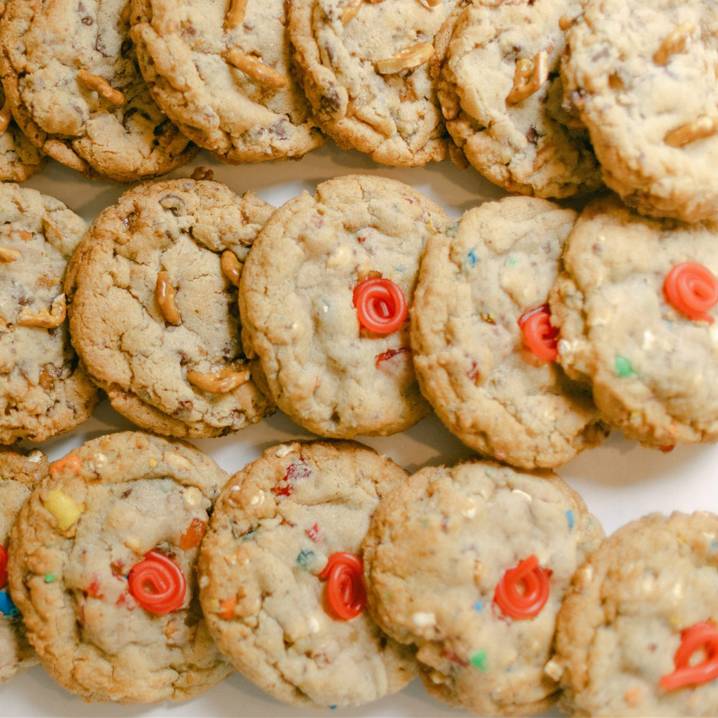 Tray of Robert Street Cookies Movie Night flavour